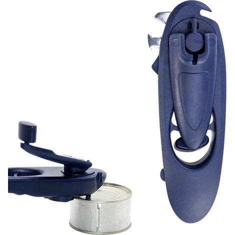 8-in-1-dosenöffner. Multifunktionaler Manueller Dosenöffner. Robuster, Rutschfester Edelstahlgriff Für Einfache Handhabung (blau).
