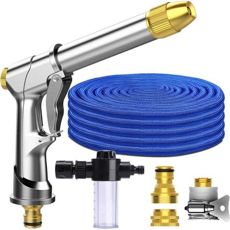 Debuns 100ft/30m Dehnbarer Gartenschlauch, Universal-gartenschlauch Mit 5-funktions-spritzpistole, Messinganschlüssen, Wasserschlauch Für Gartenreinigung, Autowäsche Und Tierbäder