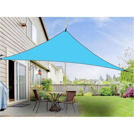 Dreieckiges Sonnensegel - Zum Schutz Des Gartens Vor Sonne Und Regen - 1 Stück, Himmelblau / 333 M (mit 3 Karabinern)