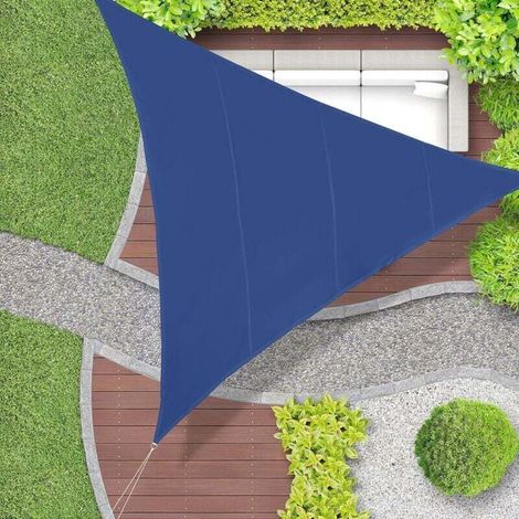 Dreieckiges Sonnensegel, Wasserdicht, Uv-beständig, Mit Abspannleinen, Für Terrasse Oder Balkon, 6 X 6 X 6 M, Blau, Von Debuns