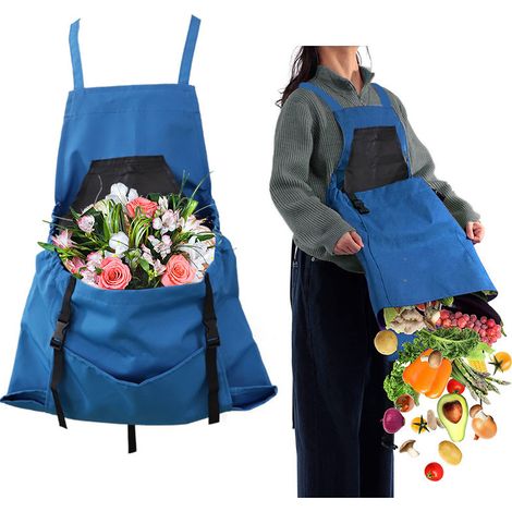 Gartenschürzen Für Damen Mit Taschen – Strapazierfähige Gartenschürzen Für Die Gartenarbeit Im Freien – Blau