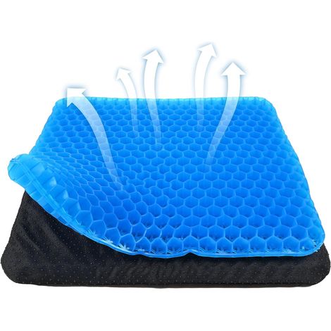 Gel-sitzkissen – Doppellagiges Waben-gelkissen – Atmungsaktives Kissen Für Rollstühle Und Stühle – Geeignet Für Autositze Und Bürostühle – Blau