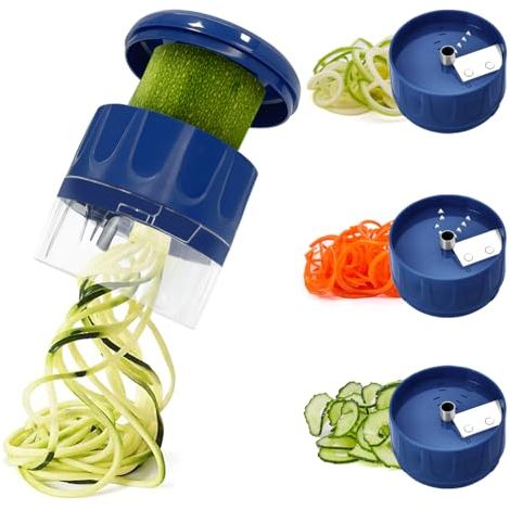 Gemüsespiralschneider, Zucchini-spaghetti, Manuelles Gerät, Bpa-frei, Spülmaschinenfest, 3-in-1-nudelmaschine Für Zucchini Und Gurken