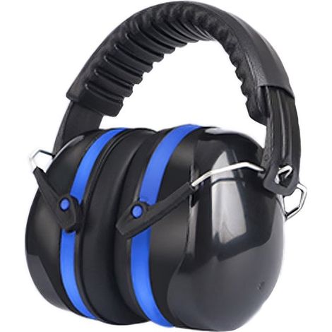Geräuschunterdrückender Kopfhörer Mit Gehörschutz, Ohrstöpseln Und Verstellbarem Kopfbügel (32 Db), Ideal Für Schießsport, Bauwesen, Holzbearbeitung Und Industrie (blau).