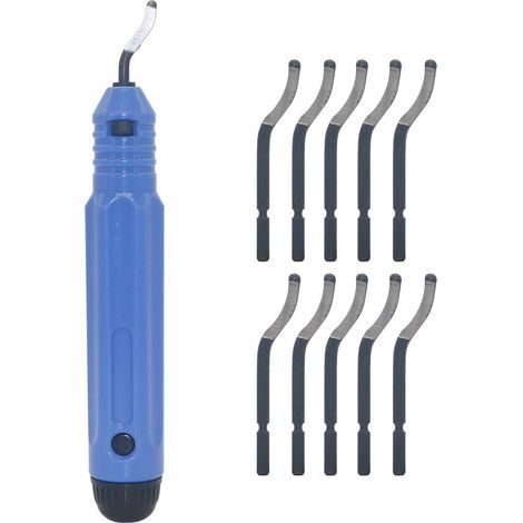 Handentgratungswerkzeug Für Metalle, Nb1100 Griff + 10 Bs1010 Rotierende Entgratungsklingen, Handwerkzeug Zum Entgraten Von Holz, Kunststoff, Aluminium, Kupfer Und Stahl.