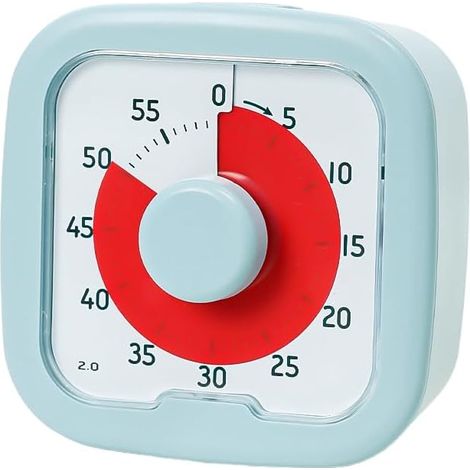Home Mod - 60-minuten-visualtimer Home Edition - Für Heimschulbedarf, Lernwerkzeug, Schreibtischtimer, Geräuschlose Montage (blau)