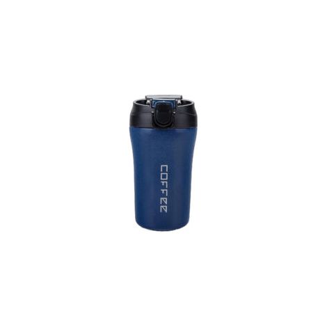 Isolierbecher Mit Integriertem Strohhalm, 400 Ml, Blau, Kompakter Reisebecher