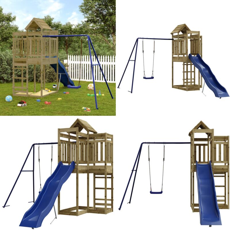 Spielturm Imprägniertes Kiefernholz - Holzspielgeräte - Spielturm - Kinderspielplatz - Gartenmöbel - Gartengeräte - Home & Living