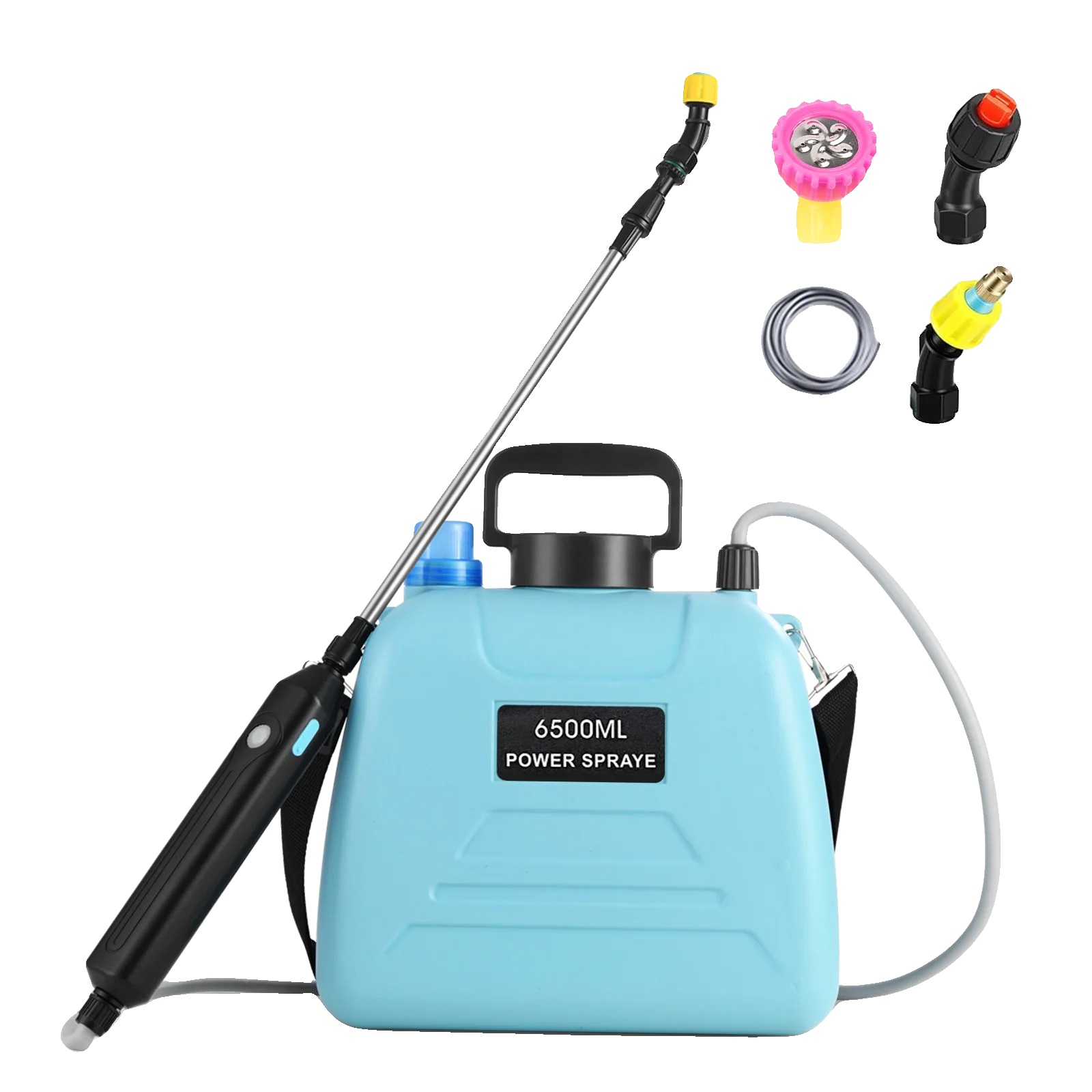 Drucksprüher, 3 Sprühgeschwindigkeiten, Rucksackdesign, Blau 6.5l