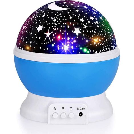 Nachtlicht Für Kinder Mit Nebel Und 360°-drehung – 4 Leds, 12-farben-sternenprojektor, Kabelgebundener Anschluss Über Usb-kabel