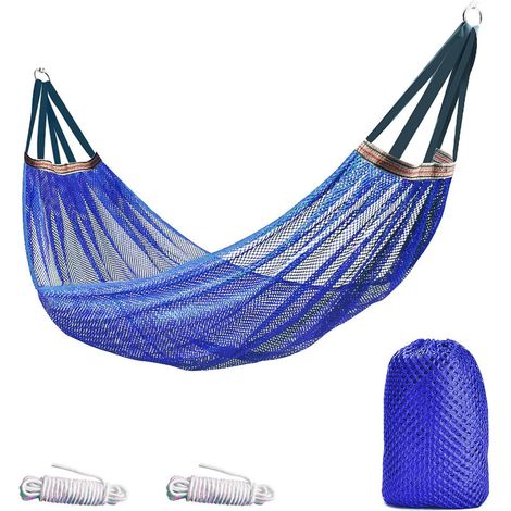 Outdoor-hängematte Aus Ultraweichem Und Atmungsaktivem Nylonnetz — Maximale Belastung: 250 Kg (blau)