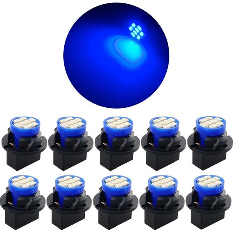 Packung Mit 10 Blauen T10 Led-lampen Für Die Innenbeleuchtung - Kompatibel Mit Den Modellen 194/168 - Klare Ersatzlampen Für Armaturenbrett Und Instrumententafel.