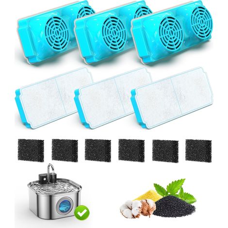 Packung Mit 6 Rechteckigen Filterkartuschen Für Trinkbrunnen Für Haustiere — Ersatzfilter Für Quadratische Wasserspender (universell Für Katzen Und Hunde)