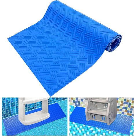 Poolleitermatte – Rutschfeste Schutzmatte Für Poolleitern, Blau, Mittlere Größe, 91 Cm X 23 Cm
