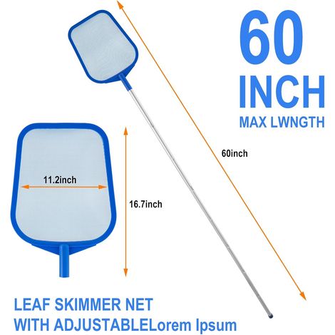 Poolskimmer – 5-teiliger Poolskimmer, Verstellbarer Teleskopgriff Aus Aluminium, 58 Bis 152 Cm, Ultrafeines Skimmernetz Für Pools, Spas Und Whirlpools
