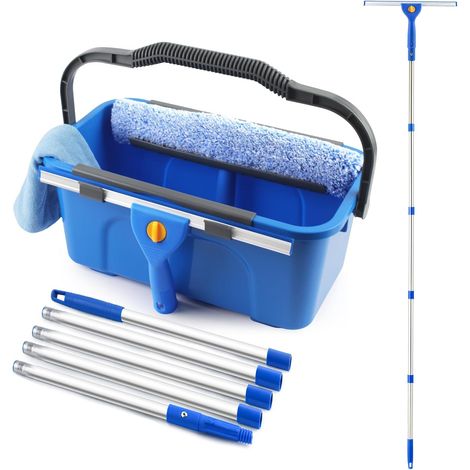 Professionelles Fensterreinigungsset – 11-liter-eimer – 193 Cm Langer Abzieher – Mikrofaser-scheuerpad – Geeignet Für Zuhause, Gewerbe, Außenbereich Und Auto