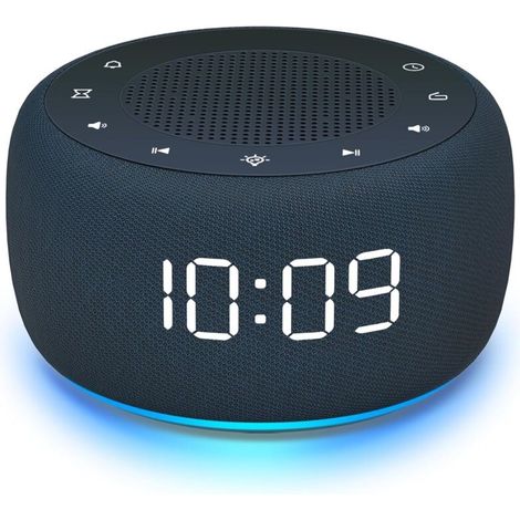 Radiowecker Fürs Schlafzimmer – Hochwertiger Radioklang, 7-farbiges Nachtlicht, Großes Display Mit Dimmfunktion Für Den Nachttisch (marineblau)