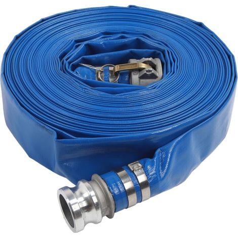 Rosvola Flachschlauch Für Förderpumpen, Ø 51 Mm (2"), Blau, Länge 30 Meter Mit Anschluss