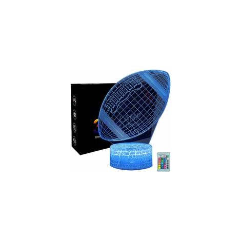 Rugby-nachtlicht, 16 Farben Wechselnd, Touch-fernbedienung, 3d-fußballlicht, Dekorative Tischlampe, Geschenk Für Jungen Und Kinder, Sportfans