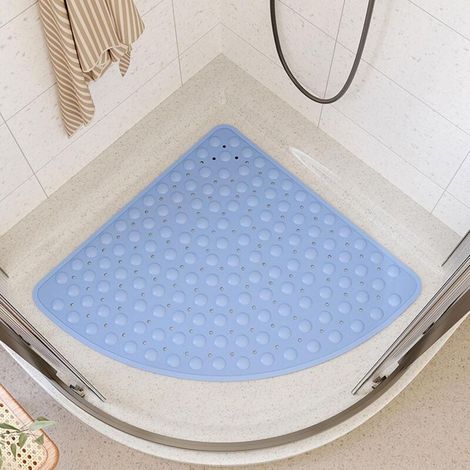 Rutschfeste Duschmatte – Maschinenwaschbar, Mit Abflusslöchern Und Saugnäpfen – 65 X 65 Cm, Blau