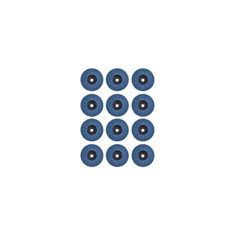 Set Mit 12 Fächerscheiben, 75 Mm, Körnung 40/60/80/120, Für Metall, Stahl, Holz, 3"-winkelschleifer, Blau