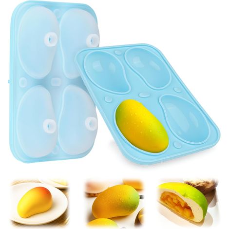 Set Mit 2 3d-silikonformen In Mangoform – 8 Mulden – Für Schokoladeneis, Pudding, Gelee, Mousse Und Kuchen