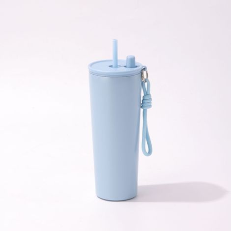 Set Mit 2 Isolierten Bechern Mit Strohhalm, Spülmaschinenfest, Edelstahl, Bpa-frei, Blau Und Rosa.