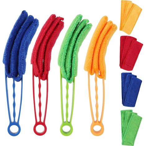Set Mit 4 Jalousiefedern, Möbelreinigungsbürsten, Doppelseitiger Reinigungsbürste, Heizkörperreiniger Mit Mikrofaseretui, Jalousienreinigungsbürste Und
