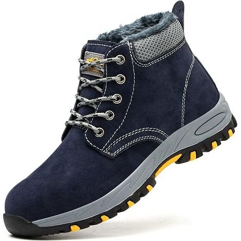 Sicherheitsschuhe Für Damen Und Herren Im Winter, Wasserdichte Stiefel, Arbeitsschuhe Mit Stahlkappe, Rutschfester Sohle, Wanderschuhe, Größe 42 (eu)