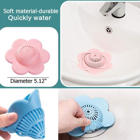 Silikon-haarfänger Für Duschabflüsse Mit Saugnapf, Geeignet Für Badewannen Und Küchen, 4er-pack.