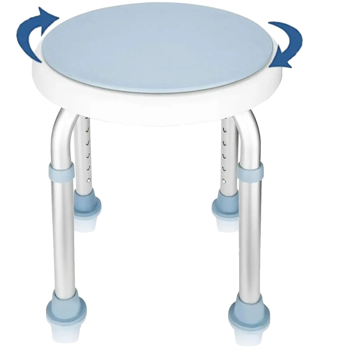 Drehbarer Duschhocker, Höhenverstellbar, Rutschfestes Design, Blau