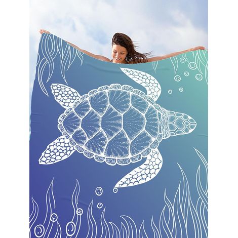 Wasserdichte Stranddecke Mit Schildkrötenmuster (200 × 210 Cm) – Tragbare Und Faltbare Picknickdecke – Ultraleichte, Wasserdichte Und Stylische Campingdecke