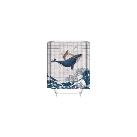Wasserdichter Duschvorhang Mit Katzenmotiv – Originelle Badezimmerdekoration – 180 × 200 Cm