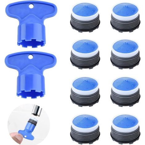 Wasserhahn-luftsprudler – 8er-pack – M21,5-luftsprudler – Wassersparender Luftsprudler – Wasserhahnfilter – Wasserhahnzubehör – Luftsprudler Mit 2 Mischschlüsseln – Geeignet Für Kunststofffilter