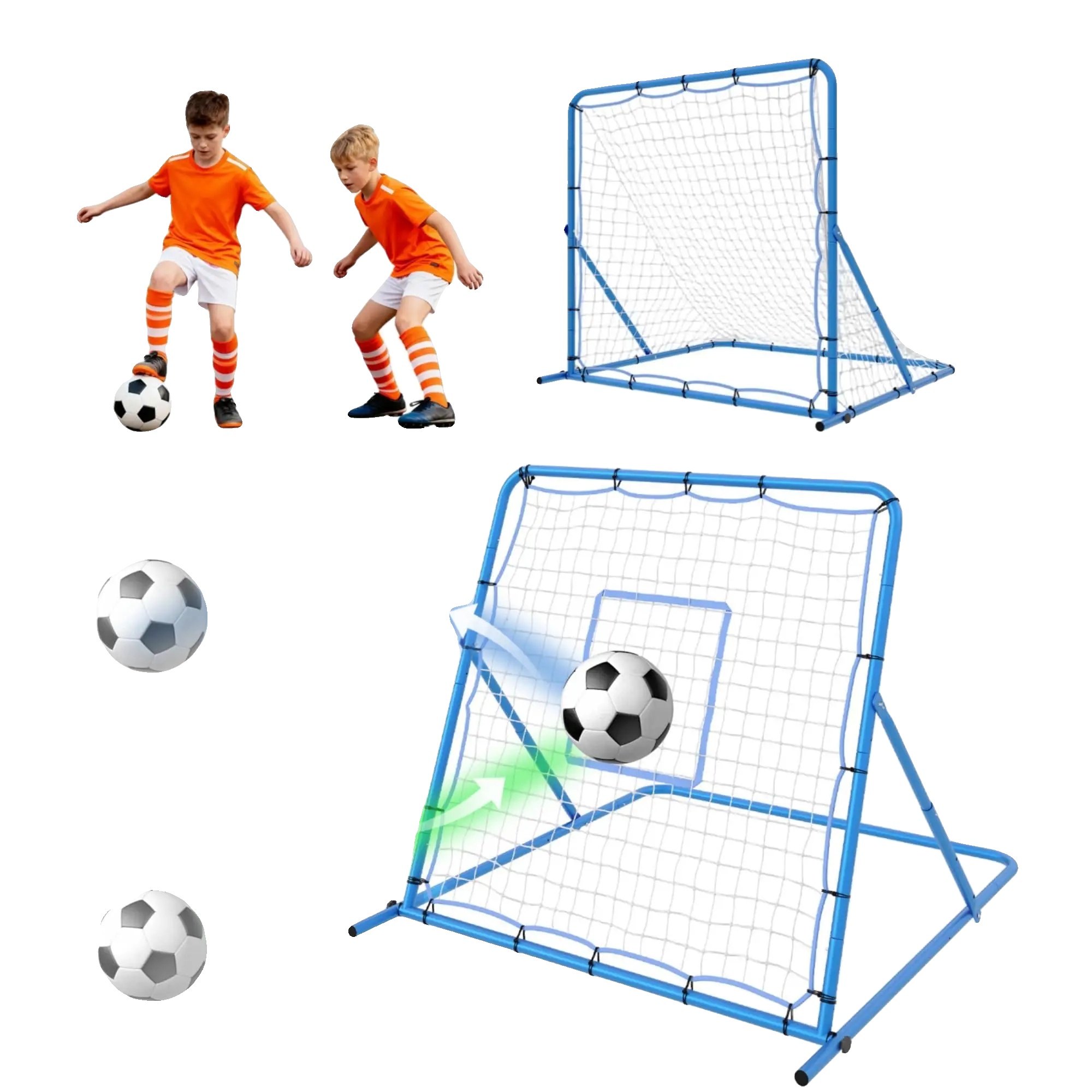 Fußball-rückpraller, Verstellbarer Winkel, Langlebiger Stahlrahmen, 4x4ft