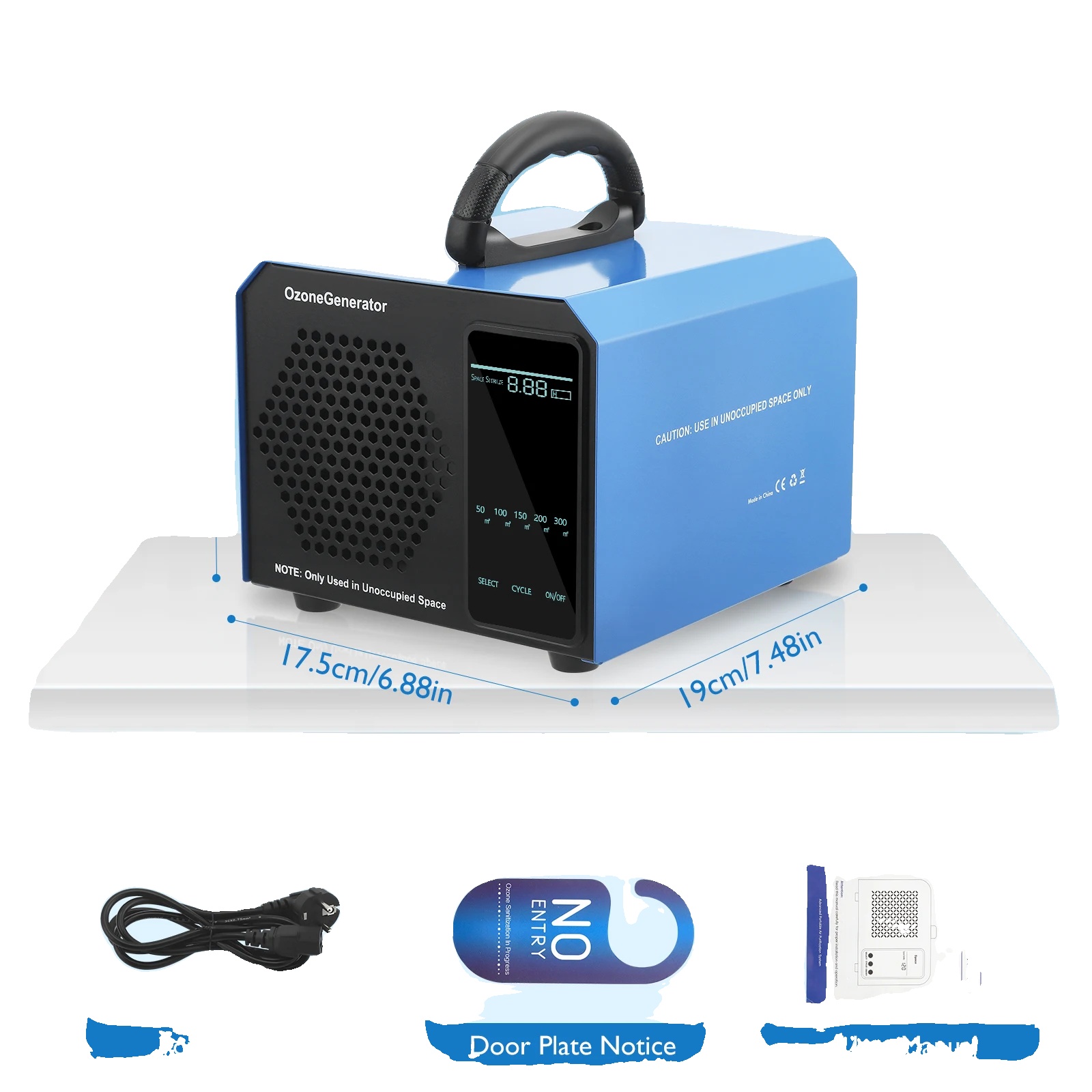 Ozongenerator, Touchscreen-bedienung, Vielseitig Für Zuhause Und Auto, Blau