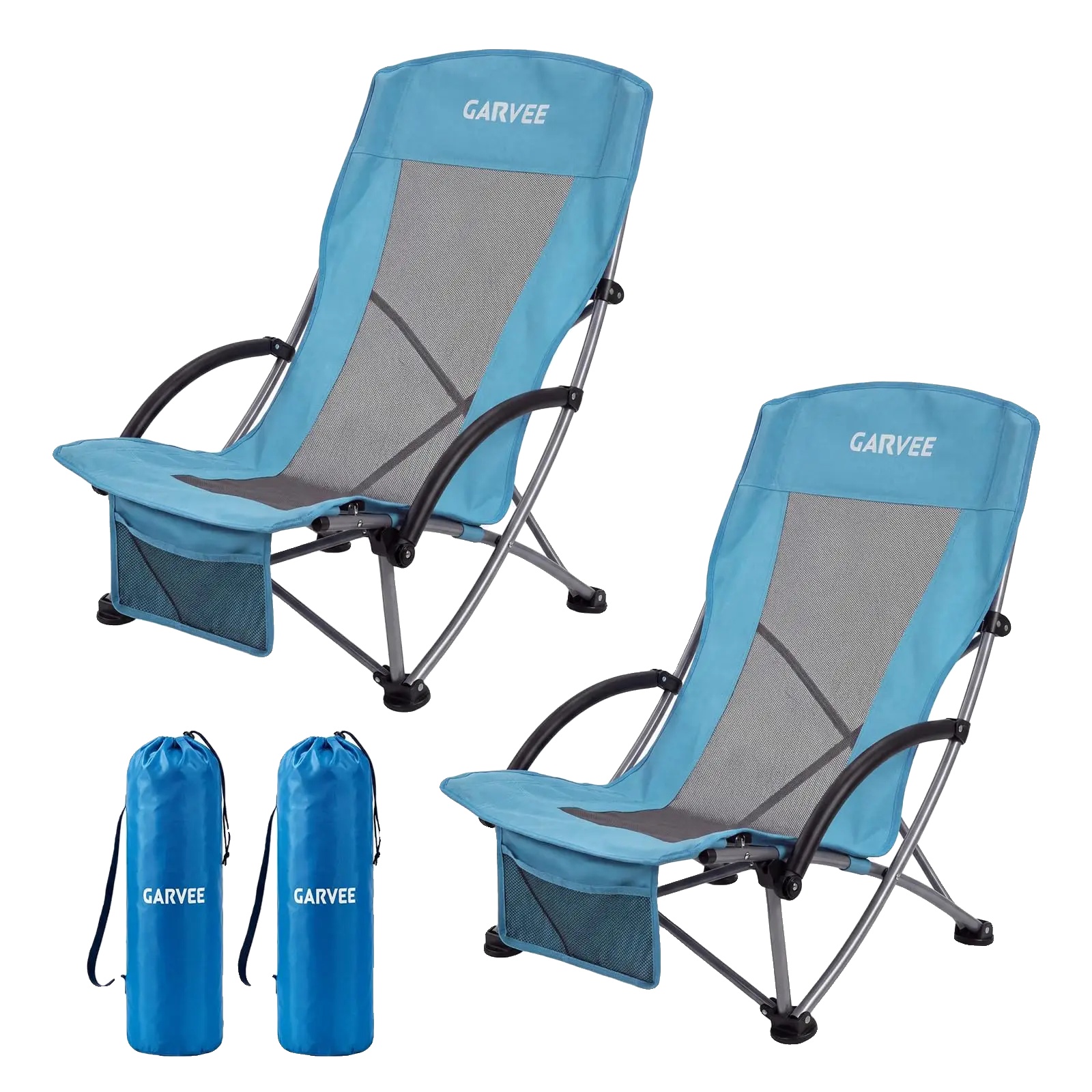 Strandstuhl, Leicht, Strapazierfähig, Blau 2 Stück