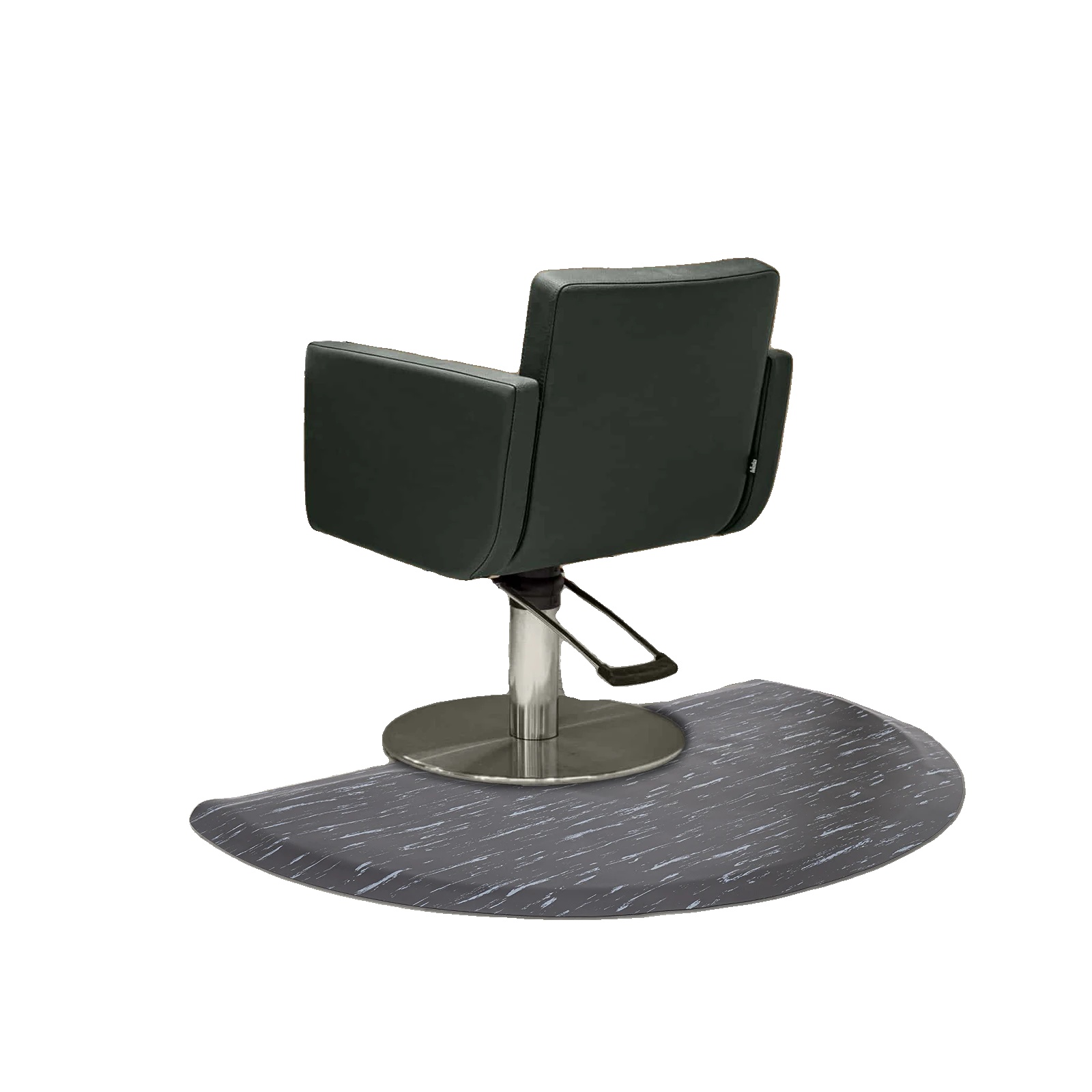 Salonbodenmatte, 150 X 90 Cm, Halbrunde Form, Dicke 1,6 Cm, Ausschnittdurchmesser 64 Cm, Marmor Blau