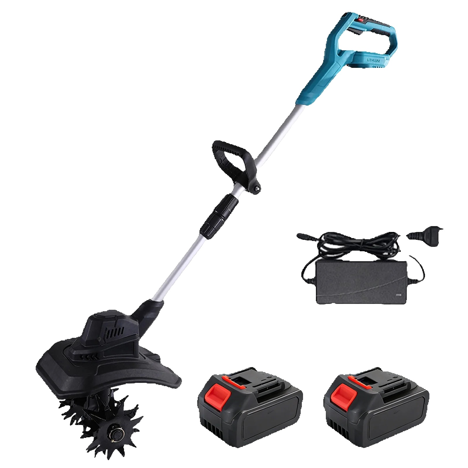 Kultivator, Kabellos, Bürstenloser Motor, 2 Batterien