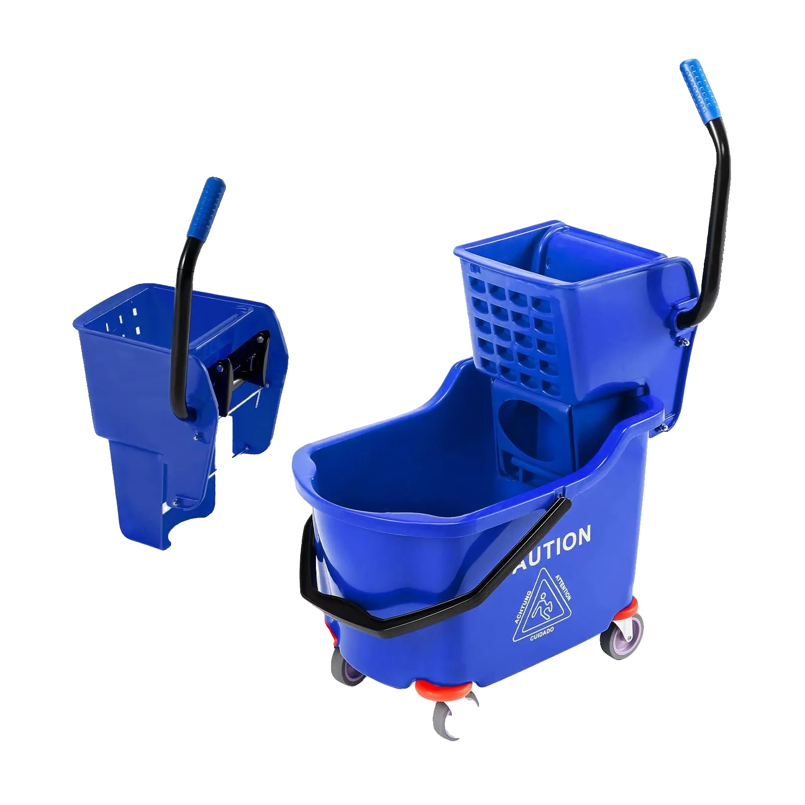 Moppwagen, Dual-compartment, Ergonomischer Griff, Blau