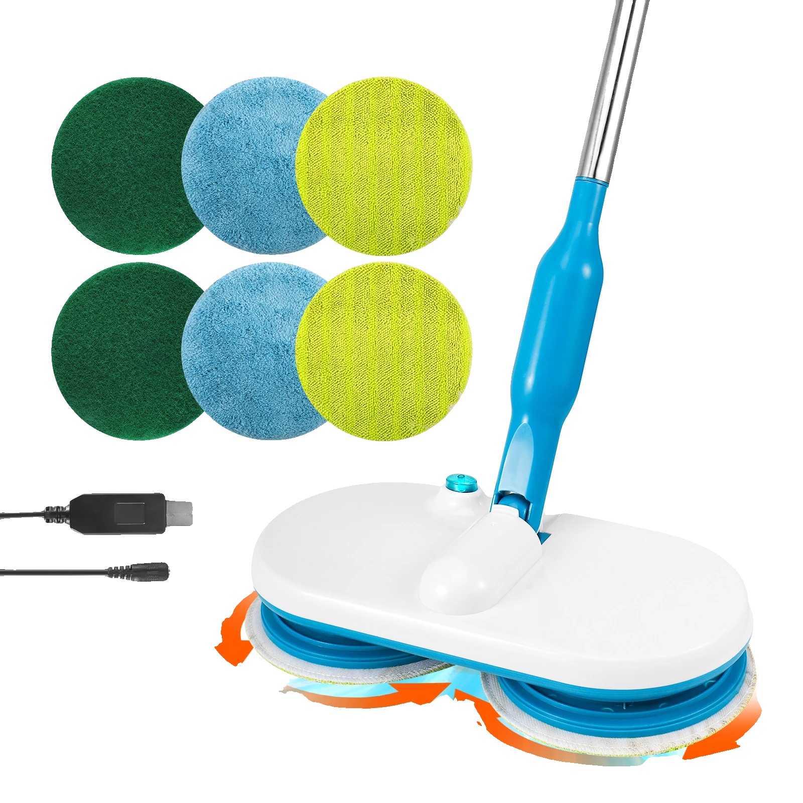 Elektrischer Mop, Kabelloser Betrieb, Leichtes Design, Blau
