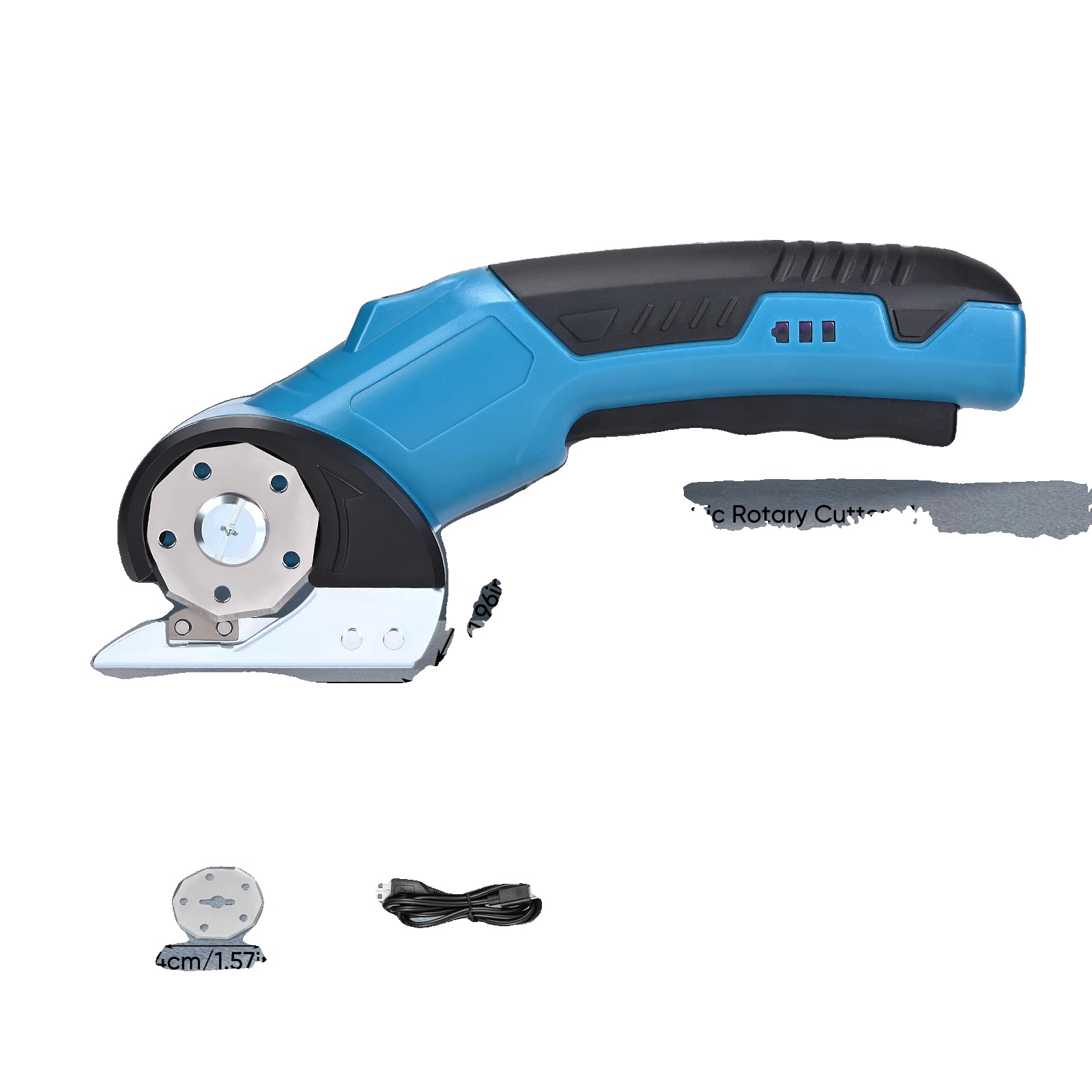 Elektrischer Rotationsschneider, Kabelloser Komfort, Ergonomisches Design, Blau