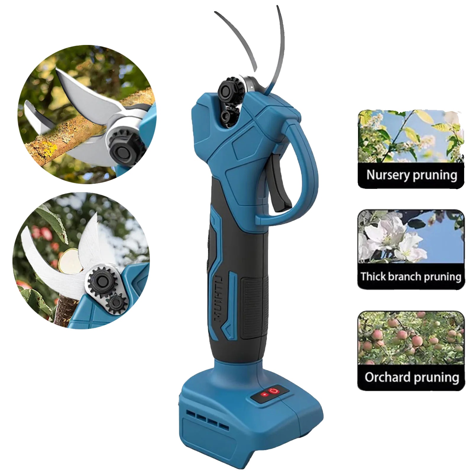Akku-gartenschneider, Bürstenloser Motor, Hochwertige Sk5-stahlklingen, Leichtes Design, Schnittkapazität Bis Zu 1 Zoll, Wiederaufladbare Elektrische
