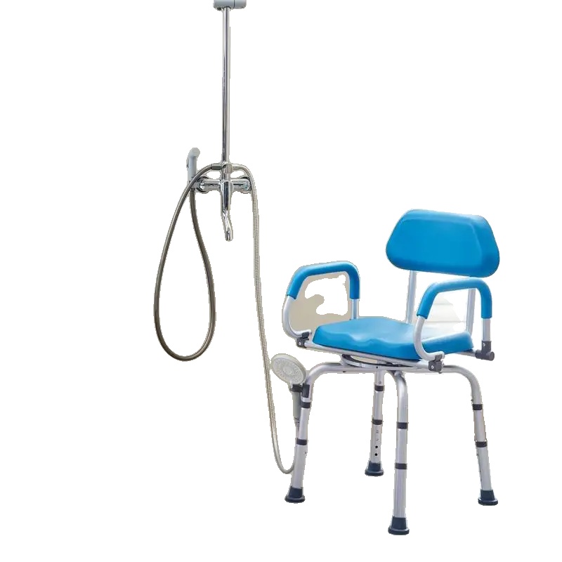 Duschstuhl, Verstellbare Höhe 45-55 Cm, 360-grad-drehung, Rutschfeste Füße, 135 Kg Tragfähigkeit, Ideal Für Senioren Und Menschen Mit Behinderungen