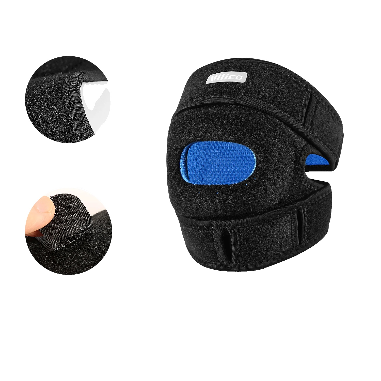 Kniebandage, Verstellbare Unterstützung, Leichtes Design, Ab169-blau