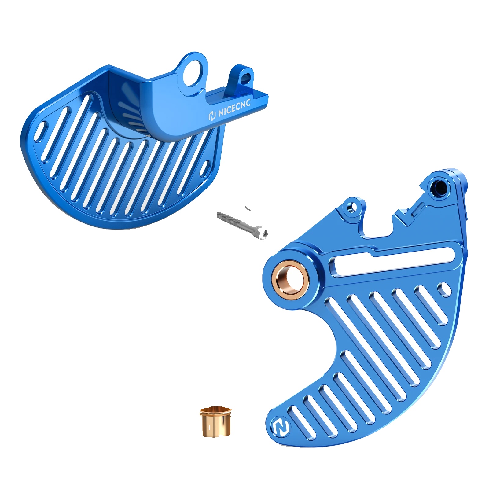 Bremsscheibenschutz, Leichtes Aluminium, Hochpräzise Passform, Blaues Set