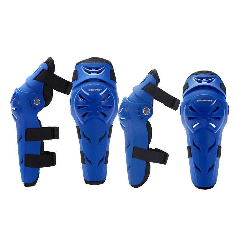 Motorrad Knie- Und Ellbogenschützer, Winddicht, Kältebeständig, Blau, Ellbogen Knie 4teile Set