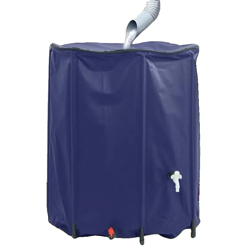 Wasserbehälter, 1250 Liter, Faltbares Zapfendesign, Blau