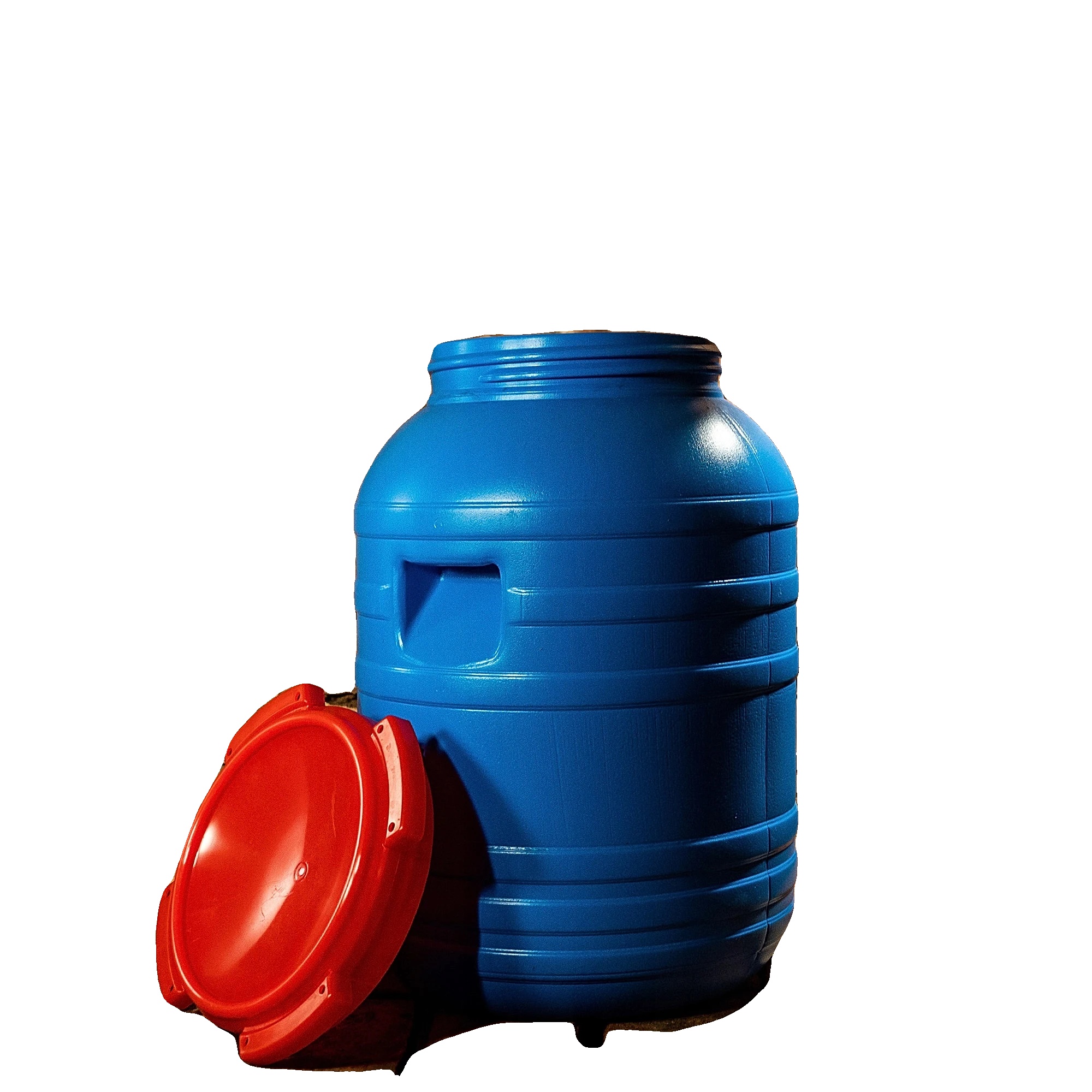 Kunststofffass, 30 Liter Fassungsvermögen, Ergonomisches Design, Blau