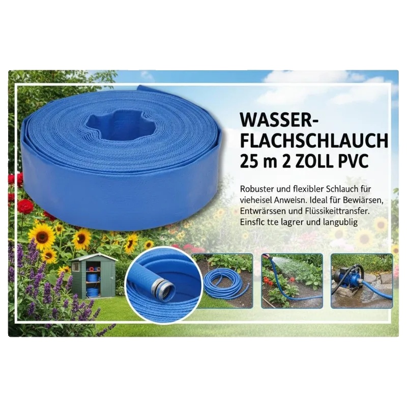 Pvc-gartenhose, 25 Meter Lang, Flexibel Und Wetterbeständig, Blau